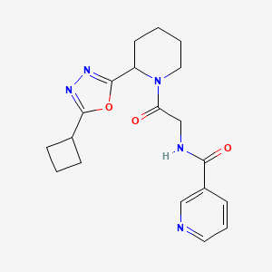 molecular formula C19H23N5O3 B7230259 N-[2-[2-(5-cyclobutyl-1,3,4-oxadiazol-2-yl)piperidin-1-yl]-2-oxoethyl]pyridine-3-carboxamide 