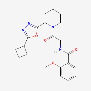 molecular formula C21H26N4O4 B7230267 N-[2-[2-(5-cyclobutyl-1,3,4-oxadiazol-2-yl)piperidin-1-yl]-2-oxoethyl]-2-methoxybenzamide 