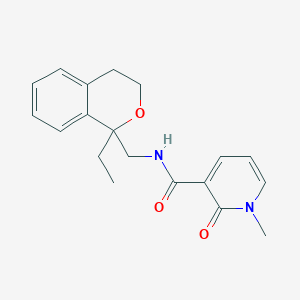 molecular formula C19H22N2O3 B7230326 N-[(1-ethyl-3,4-dihydroisochromen-1-yl)methyl]-1-methyl-2-oxopyridine-3-carboxamide 