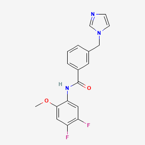 molecular formula C18H15F2N3O2 B7230410 N-(4,5-difluoro-2-methoxyphenyl)-3-(imidazol-1-ylmethyl)benzamide 