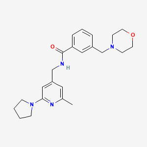 molecular formula C23H30N4O2 B7230432 N-[(2-methyl-6-pyrrolidin-1-ylpyridin-4-yl)methyl]-3-(morpholin-4-ylmethyl)benzamide 