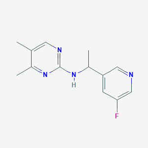 molecular formula C13H15FN4 B7230530 N-[1-(5-fluoropyridin-3-yl)ethyl]-4,5-dimethylpyrimidin-2-amine 