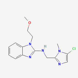 molecular formula C15H18ClN5O B7230551 N-[(5-chloro-1-methylimidazol-2-yl)methyl]-1-(2-methoxyethyl)benzimidazol-2-amine 
