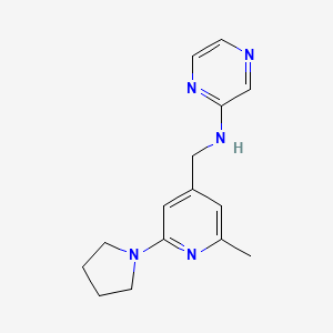 molecular formula C15H19N5 B7230597 N-[(2-methyl-6-pyrrolidin-1-ylpyridin-4-yl)methyl]pyrazin-2-amine 