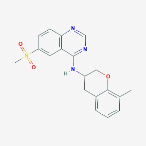 molecular formula C19H19N3O3S B7230640 N-(8-methyl-3,4-dihydro-2H-chromen-3-yl)-6-methylsulfonylquinazolin-4-amine 