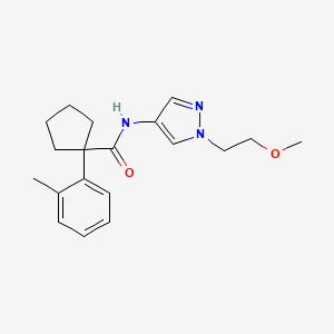 molecular formula C19H25N3O2 B7230664 N-[1-(2-methoxyethyl)pyrazol-4-yl]-1-(2-methylphenyl)cyclopentane-1-carboxamide 
