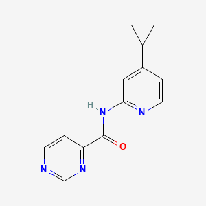 molecular formula C13H12N4O B7230725 N-(4-cyclopropylpyridin-2-yl)pyrimidine-4-carboxamide 