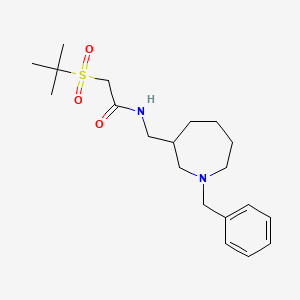 molecular formula C20H32N2O3S B7230782 N-[(1-benzylazepan-3-yl)methyl]-2-tert-butylsulfonylacetamide 