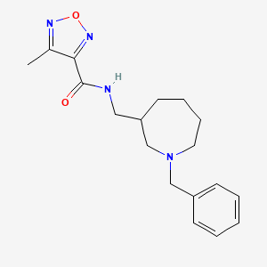 molecular formula C18H24N4O2 B7230794 N-[(1-benzylazepan-3-yl)methyl]-4-methyl-1,2,5-oxadiazole-3-carboxamide 