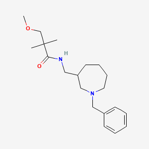 molecular formula C20H32N2O2 B7230796 N-[(1-benzylazepan-3-yl)methyl]-3-methoxy-2,2-dimethylpropanamide 