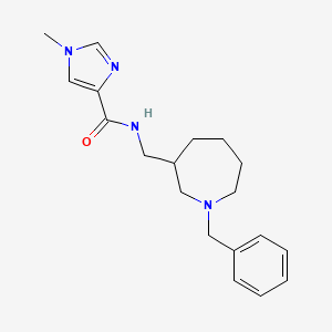 molecular formula C19H26N4O B7230815 N-[(1-benzylazepan-3-yl)methyl]-1-methylimidazole-4-carboxamide 
