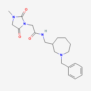 molecular formula C20H28N4O3 B7230831 N-[(1-benzylazepan-3-yl)methyl]-2-(3-methyl-2,5-dioxoimidazolidin-1-yl)acetamide 