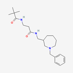 molecular formula C22H35N3O2 B7230835 N-[3-[(1-benzylazepan-3-yl)methylamino]-3-oxopropyl]-2,2-dimethylpropanamide 