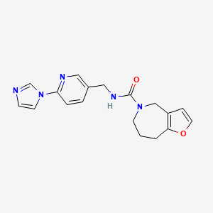 molecular formula C18H19N5O2 B7230901 N-[(6-imidazol-1-ylpyridin-3-yl)methyl]-4,6,7,8-tetrahydrofuro[3,2-c]azepine-5-carboxamide 