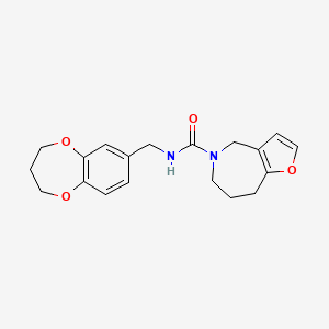 molecular formula C19H22N2O4 B7230989 N-(3,4-dihydro-2H-1,5-benzodioxepin-7-ylmethyl)-4,6,7,8-tetrahydrofuro[3,2-c]azepine-5-carboxamide 