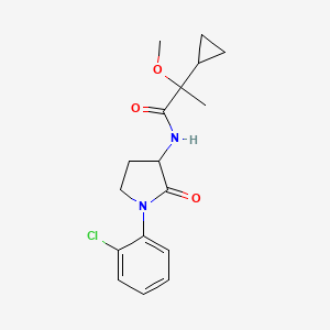 molecular formula C17H21ClN2O3 B7231175 N-[1-(2-chlorophenyl)-2-oxopyrrolidin-3-yl]-2-cyclopropyl-2-methoxypropanamide 