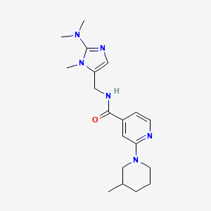 molecular formula C19H28N6O B7231177 N-[[2-(dimethylamino)-3-methylimidazol-4-yl]methyl]-2-(3-methylpiperidin-1-yl)pyridine-4-carboxamide 