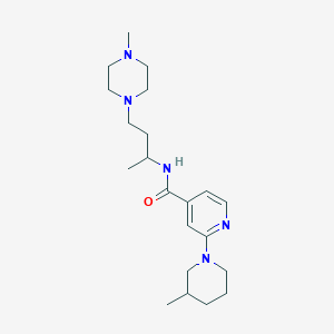 molecular formula C21H35N5O B7231230 N-[4-(4-methylpiperazin-1-yl)butan-2-yl]-2-(3-methylpiperidin-1-yl)pyridine-4-carboxamide 