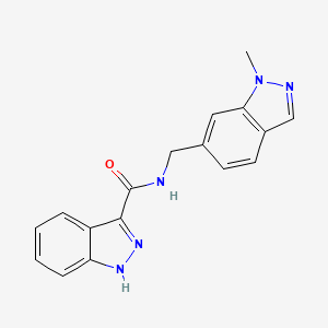 molecular formula C17H15N5O B7231243 N-[(1-methylindazol-6-yl)methyl]-1H-indazole-3-carboxamide 