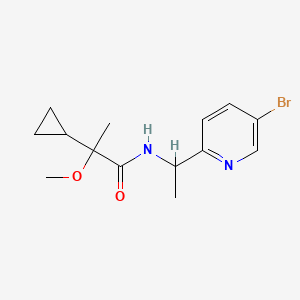 molecular formula C14H19BrN2O2 B7231268 N-[1-(5-bromopyridin-2-yl)ethyl]-2-cyclopropyl-2-methoxypropanamide 