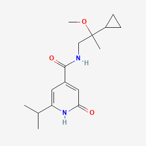 molecular formula C16H24N2O3 B7231294 N-(2-cyclopropyl-2-methoxypropyl)-2-oxo-6-propan-2-yl-1H-pyridine-4-carboxamide 