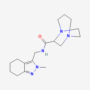 molecular formula C17H27N5O B7231317 N-[(2-methyl-4,5,6,7-tetrahydroindazol-3-yl)methyl]-1,5-diazabicyclo[3.2.2]nonane-6-carboxamide 