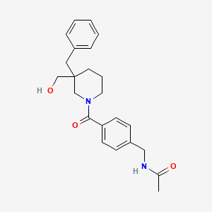 molecular formula C23H28N2O3 B7231490 N-[[4-[3-benzyl-3-(hydroxymethyl)piperidine-1-carbonyl]phenyl]methyl]acetamide 