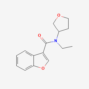molecular formula C15H17NO3 B7231536 N-ethyl-N-(oxolan-3-yl)-1-benzofuran-3-carboxamide 