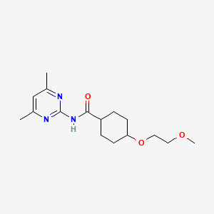 molecular formula C16H25N3O3 B7231667 N-(4,6-dimethylpyrimidin-2-yl)-4-(2-methoxyethoxy)cyclohexane-1-carboxamide 