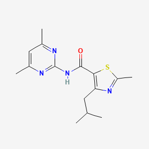 molecular formula C15H20N4OS B7231674 N-(4,6-dimethylpyrimidin-2-yl)-2-methyl-4-(2-methylpropyl)-1,3-thiazole-5-carboxamide 