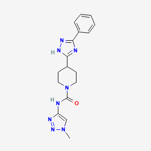 molecular formula C17H20N8O B7231755 N-(1-methyltriazol-4-yl)-4-(3-phenyl-1H-1,2,4-triazol-5-yl)piperidine-1-carboxamide 