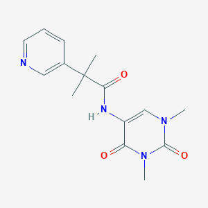 molecular formula C15H18N4O3 B7231777 N-(1,3-dimethyl-2,4-dioxopyrimidin-5-yl)-2-methyl-2-pyridin-3-ylpropanamide 