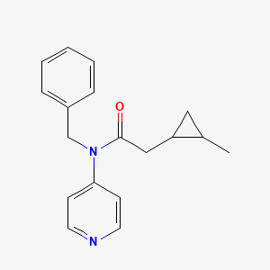 molecular formula C18H20N2O B7231849 N-benzyl-2-(2-methylcyclopropyl)-N-pyridin-4-ylacetamide 
