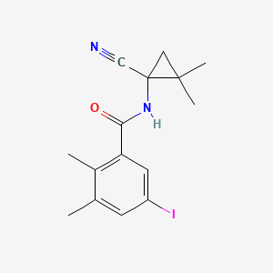 molecular formula C15H17IN2O B7231891 N-(1-cyano-2,2-dimethylcyclopropyl)-5-iodo-2,3-dimethylbenzamide 