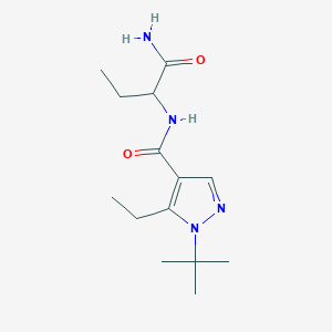 molecular formula C14H24N4O2 B7231915 N-(1-amino-1-oxobutan-2-yl)-1-tert-butyl-5-ethylpyrazole-4-carboxamide 