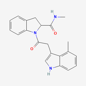 molecular formula C21H21N3O2 B7231939 N-methyl-1-[2-(4-methyl-1H-indol-3-yl)acetyl]-2,3-dihydroindole-2-carboxamide 