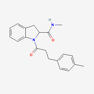 molecular formula C20H22N2O2 B7231957 N-methyl-1-[3-(4-methylphenyl)propanoyl]-2,3-dihydroindole-2-carboxamide 