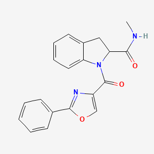 molecular formula C20H17N3O3 B7231965 N-methyl-1-(2-phenyl-1,3-oxazole-4-carbonyl)-2,3-dihydroindole-2-carboxamide 