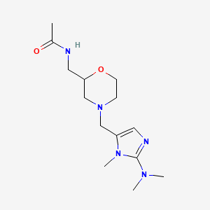 molecular formula C14H25N5O2 B7231990 N-[[4-[[2-(dimethylamino)-3-methylimidazol-4-yl]methyl]morpholin-2-yl]methyl]acetamide 