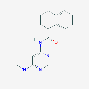 molecular formula C17H20N4O B7232022 N-[6-(dimethylamino)pyrimidin-4-yl]-1,2,3,4-tetrahydronaphthalene-1-carboxamide 