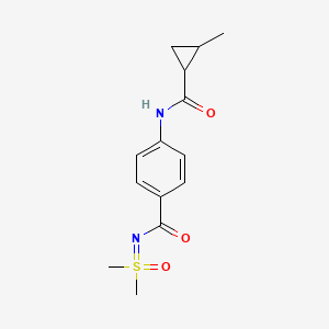 molecular formula C14H18N2O3S B7232055 N-[dimethyl(oxo)-lambda6-sulfanylidene]-4-[(2-methylcyclopropanecarbonyl)amino]benzamide 