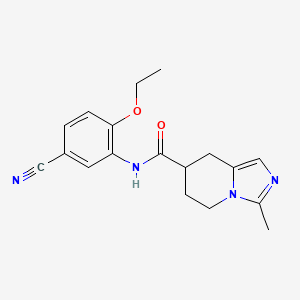 molecular formula C18H20N4O2 B7232098 N-(5-cyano-2-ethoxyphenyl)-3-methyl-5,6,7,8-tetrahydroimidazo[1,5-a]pyridine-7-carboxamide 