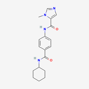 molecular formula C18H22N4O2 B7232110 N-[4-(cyclohexylcarbamoyl)phenyl]-3-methylimidazole-4-carboxamide 