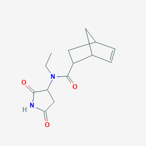 molecular formula C14H18N2O3 B7232113 N-(2,5-dioxopyrrolidin-3-yl)-N-ethylbicyclo[2.2.1]hept-5-ene-2-carboxamide 