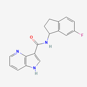 molecular formula C17H14FN3O B7232139 N-(6-fluoro-2,3-dihydro-1H-inden-1-yl)-1H-pyrrolo[3,2-b]pyridine-3-carboxamide 