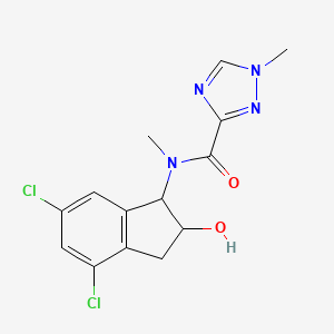 molecular formula C14H14Cl2N4O2 B7232210 N-(4,6-dichloro-2-hydroxy-2,3-dihydro-1H-inden-1-yl)-N,1-dimethyl-1,2,4-triazole-3-carboxamide 