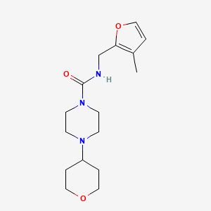 molecular formula C16H25N3O3 B7232453 N-[(3-methylfuran-2-yl)methyl]-4-(oxan-4-yl)piperazine-1-carboxamide 