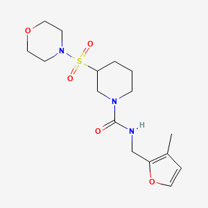 molecular formula C16H25N3O5S B7232455 N-[(3-methylfuran-2-yl)methyl]-3-morpholin-4-ylsulfonylpiperidine-1-carboxamide 