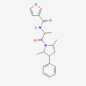 molecular formula C20H24N2O3 B7232519 N-[1-(2,5-dimethyl-3-phenylpyrrolidin-1-yl)-1-oxopropan-2-yl]furan-3-carboxamide 