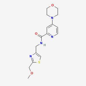 molecular formula C16H20N4O3S B7232550 N-[[2-(methoxymethyl)-1,3-thiazol-4-yl]methyl]-4-morpholin-4-ylpyridine-2-carboxamide 
